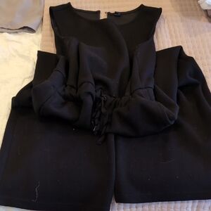 Black Sleeveless Jumpsuit with Cinched Waist